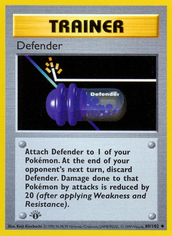 Carta Pokémon Defender 80/102 Base Set