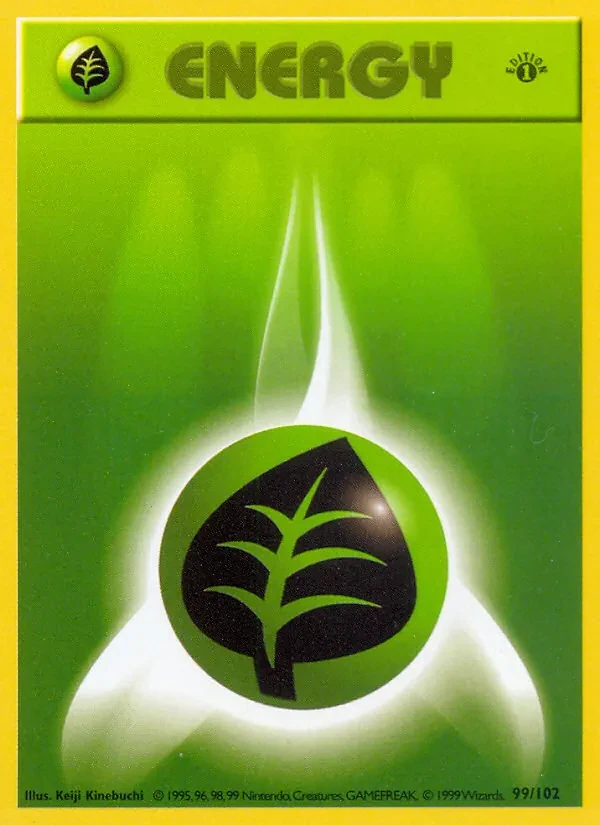 Grass Energy 99/102 Base Set Pokémon card