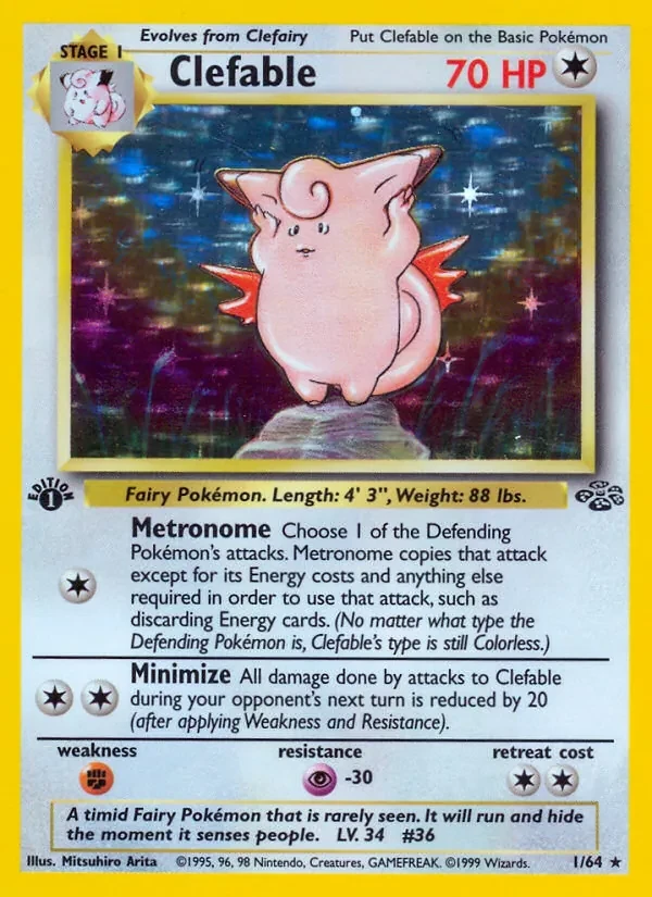 Clefable 1/64 Jungle Pokémon card