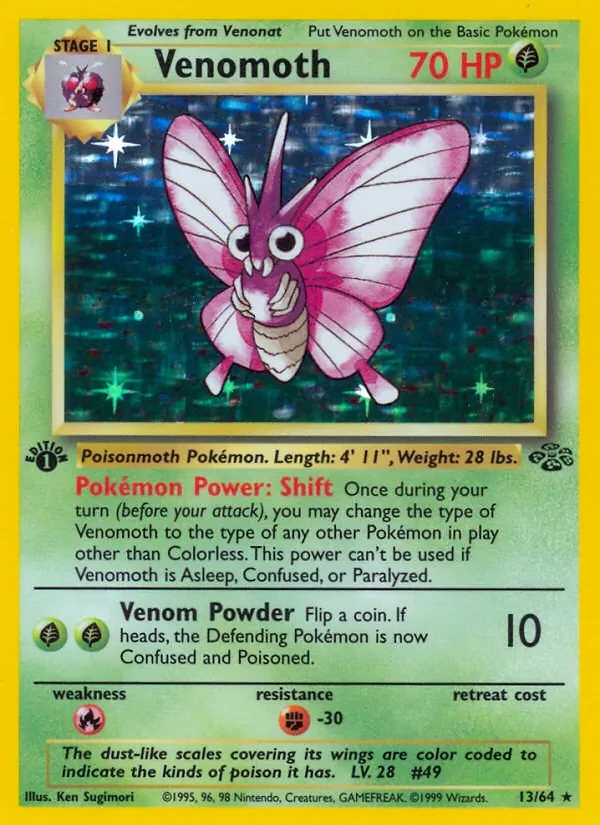 Venomoth 13/64 Jungle Pokémon Karte