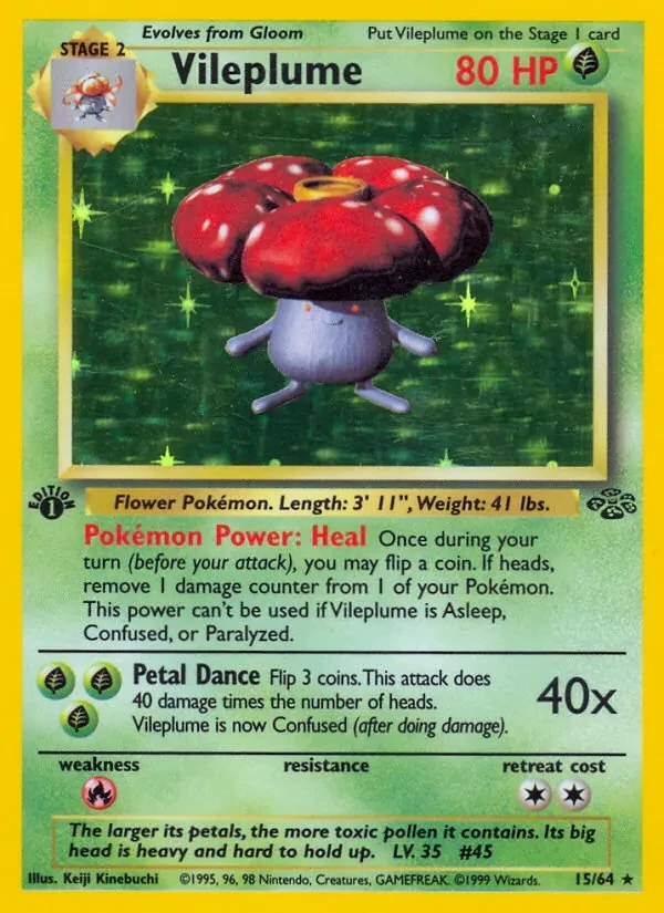 Vileplume 15/64 Jungle Pokémon card