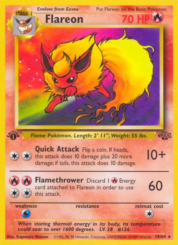Flareon 19/64 Jungle Pokémon card