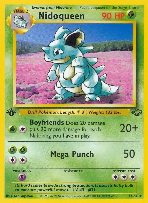 Nidoqueen 23/64 Jungle Pokémon card