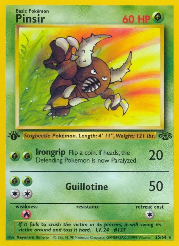 Pinsir 25/64 Jungle Pokémon Karte