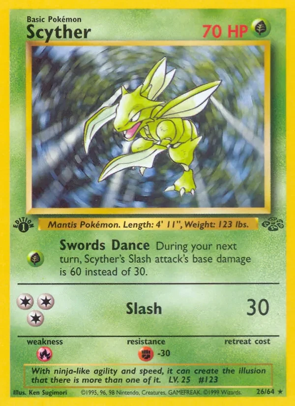 Scyther 26/64 Jungle Pokémon card