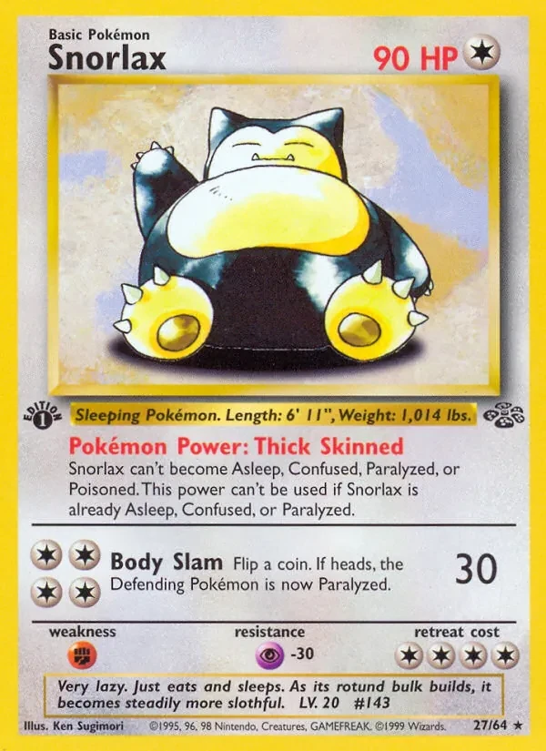 Snorlax 27/64 Jungle Pokémon card