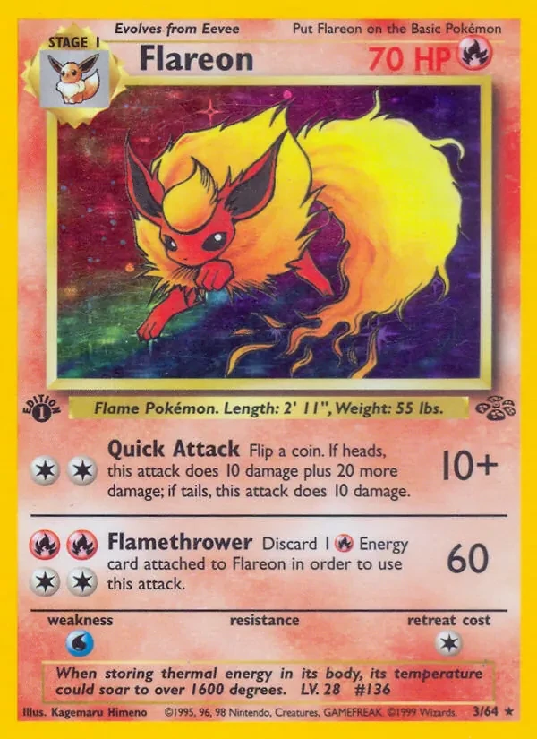 Flareon 3/64 Jungle Pokémon card