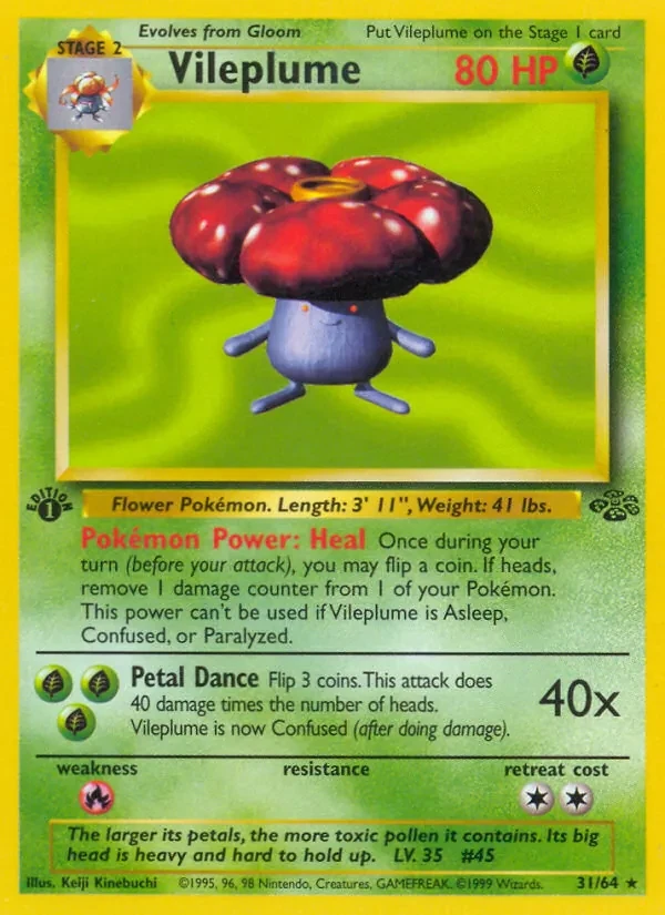 Vileplume 31/64 Jungle Pokémon card