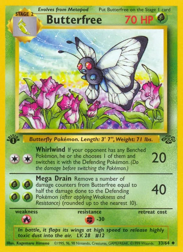 Butterfree 33/64 Jungle Pokémon Karte