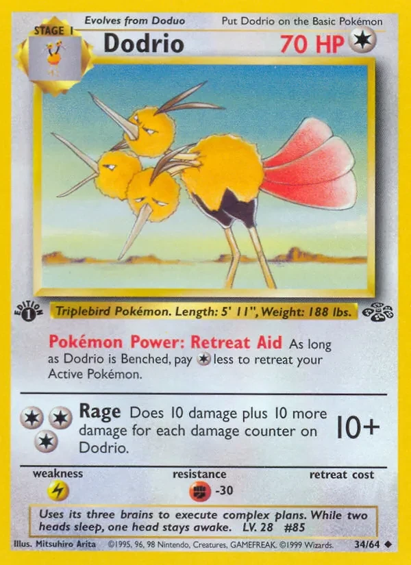 Dodrio 34/64 Jungle Pokémon card