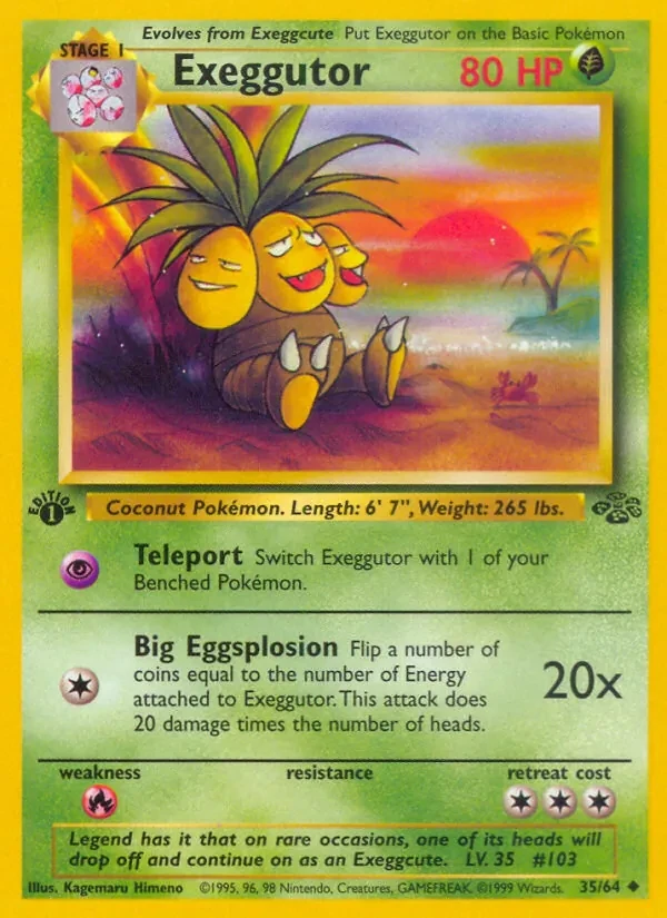 Exeggutor 35/64 Jungle Pokémon Karte