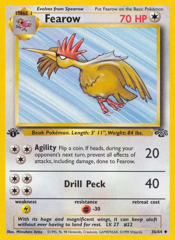 Fearow 36/64 Jungle Pokémon card