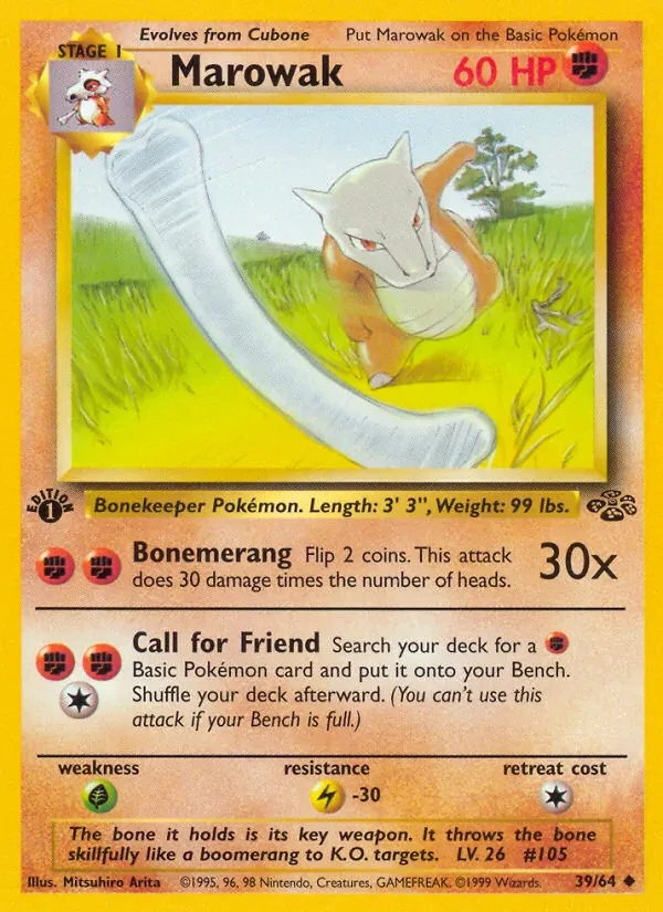Marowak 39/64 Jungle Pokémon card