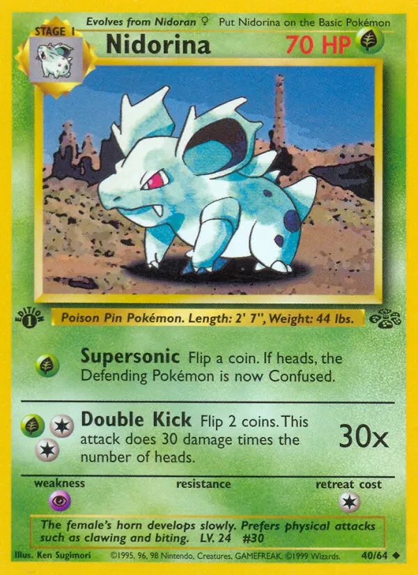 Nidorina 40/64 Jungle Pokémon card
