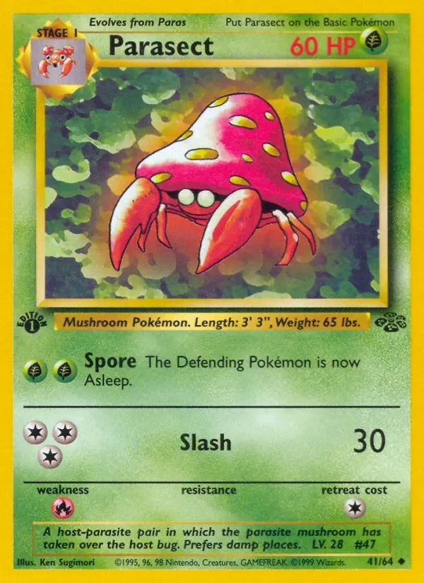 Parasect 41/64 Jungle Pokémon card