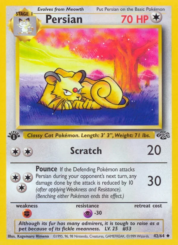 Persian 42/64 Jungle Pokémon Karte