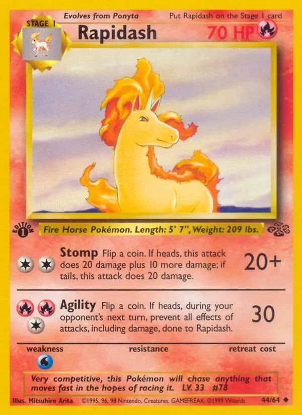 Rapidash 44/64 Jungle Pokémon Karte