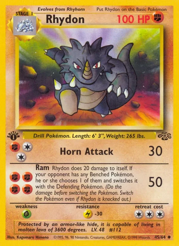 Rhydon 45/64 Jungle Pokémon card