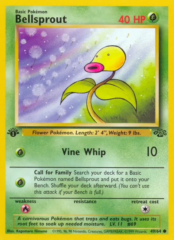 Bellsprout 49/64 Jungle Pokémon card