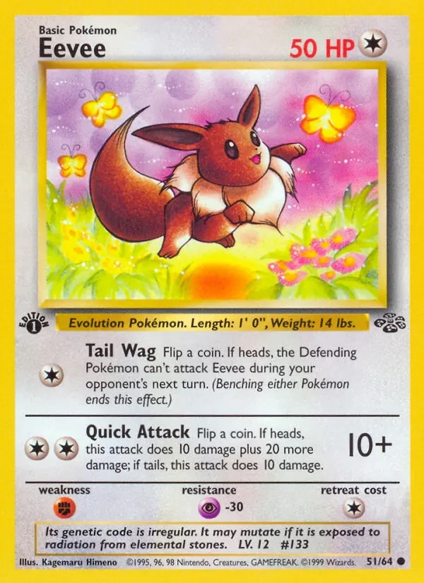 Eevee 51/64 Jungle Pokémon card