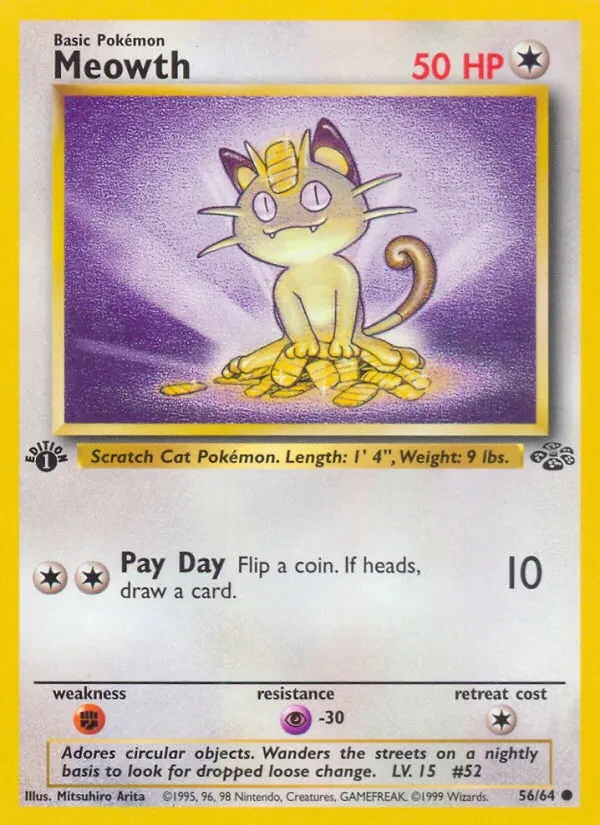 Meowth 56/64 Jungle Pokémon card