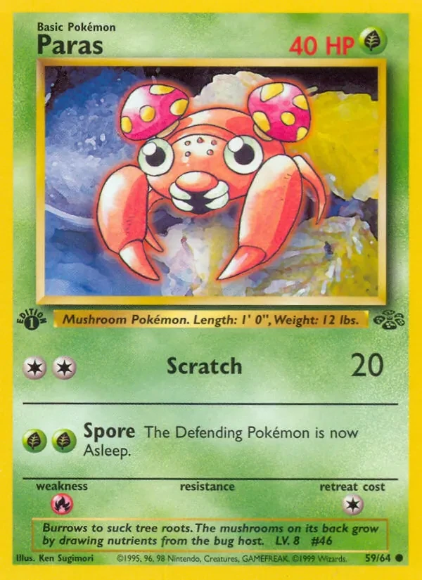 Paras 59/64 Jungle Pokémon card