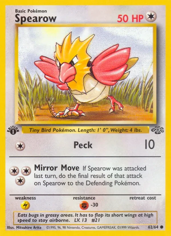 Spearow 62/64 Jungle Pokémon card