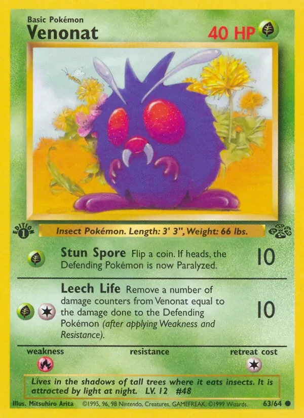 Venonat 63/64 Jungle Pokémon card