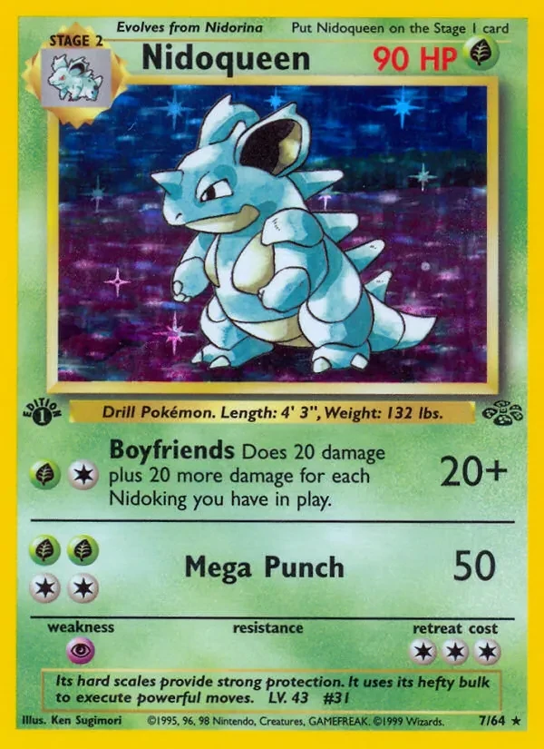 Nidoqueen 7/64 Jungle Pokémon card