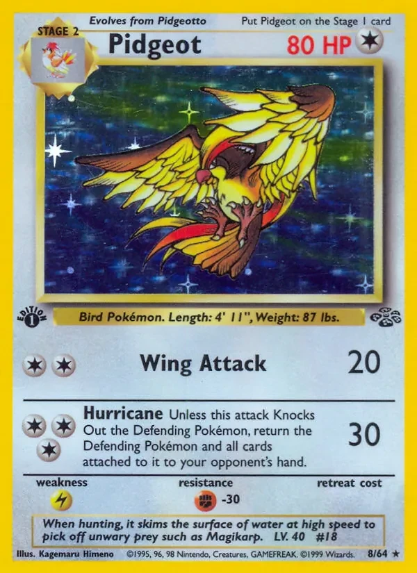 Pidgeot 8/64 Jungle Pokémon card