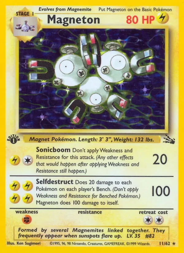 Magneton 11/62 Fossil Pokémon card