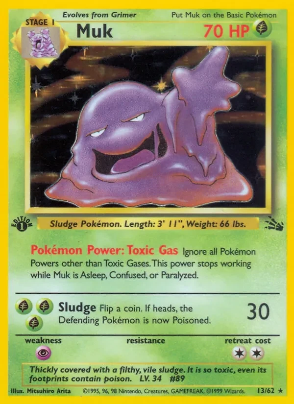 Muk 13/62 Fossil Pokémon Karte