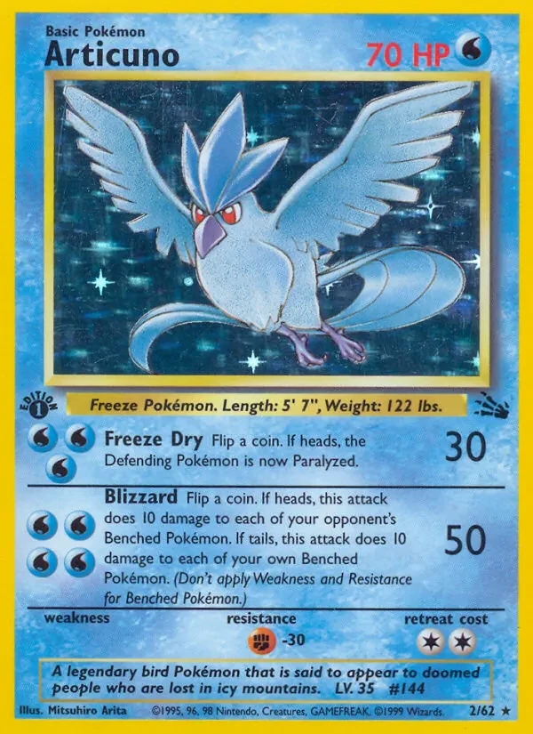 Articuno 2/62 Fossil Pokémon card