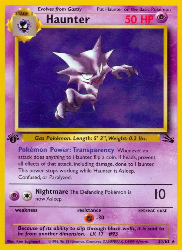 Carta Pokémon Haunter 21/62 Fossil