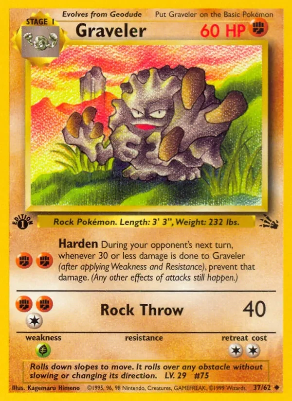 Graveler 37/62 Fossil Pokémon card
