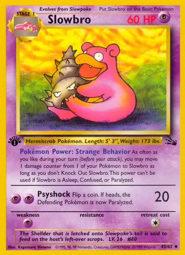 Slowbro 43/62 Fossil Pokémon card
