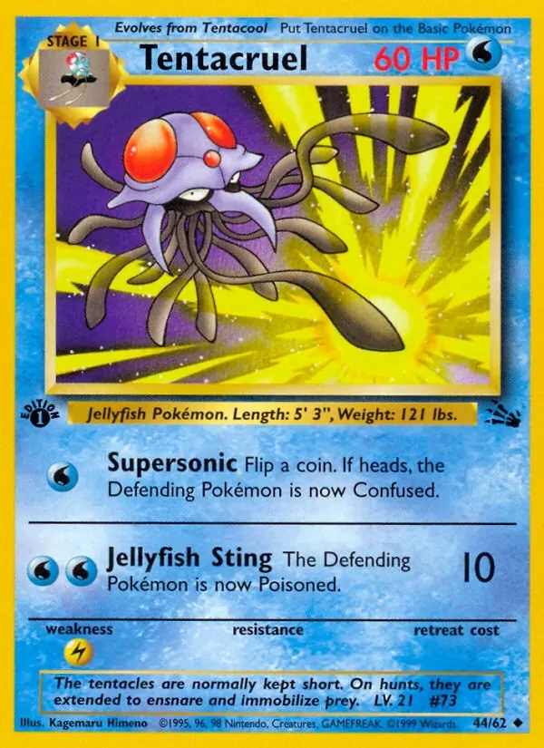 Tentacruel 44/62 Fossil Pokémon card
