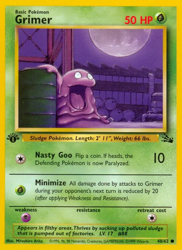Grimer 48/62 Fossil Pokémon card