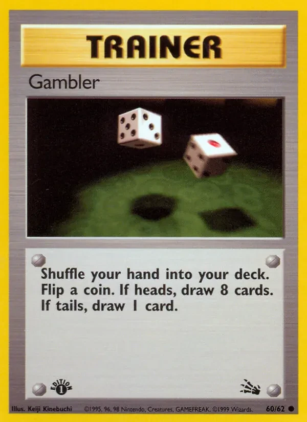 Gambler 60/62 Fossil Pokémon card
