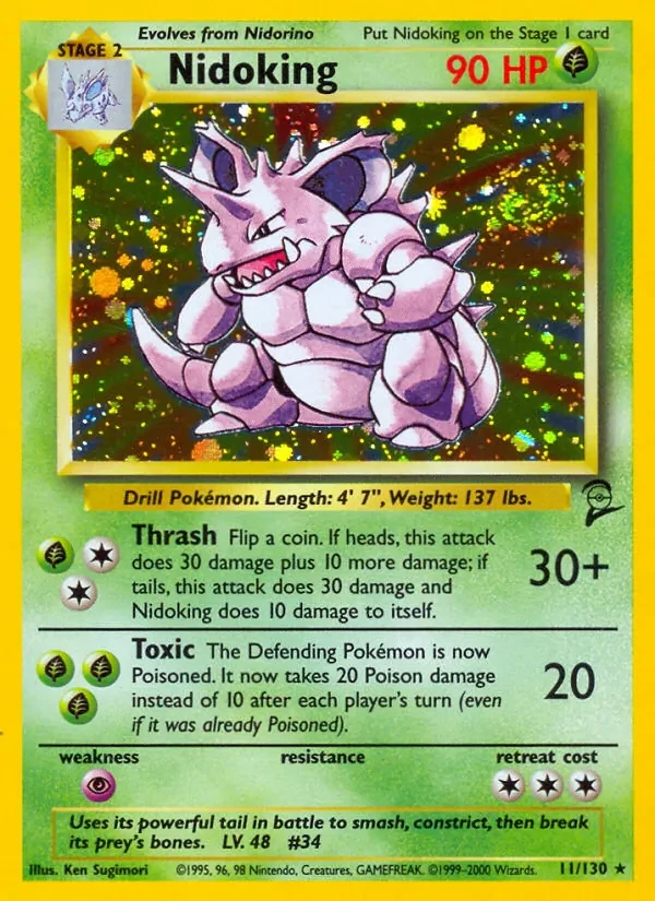 Nidoking 11/130 Base Set 2 Pokémon card