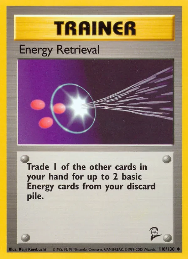 Energy Retrieval 110/130 Base Set 2 Pokémon card