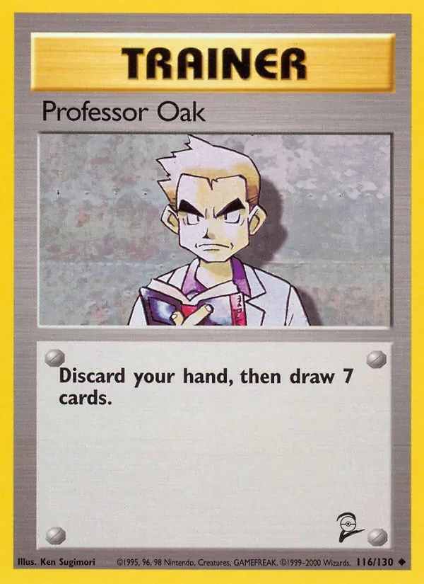 Professor Oak 116/130 Base Set 2 Pokémon card