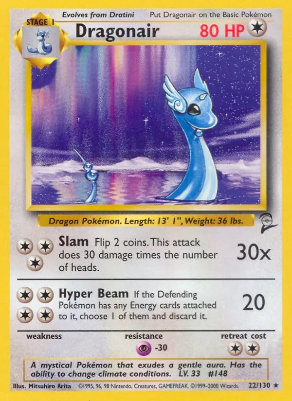 Carta Pokémon Dragonair 22/130 Base Set 2