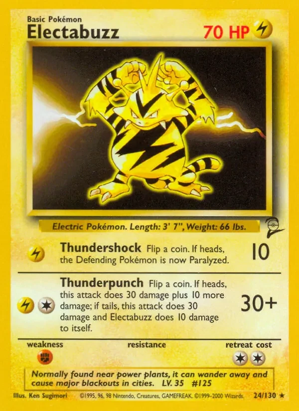Electabuzz 24/130 Base Set 2 Pokémon card