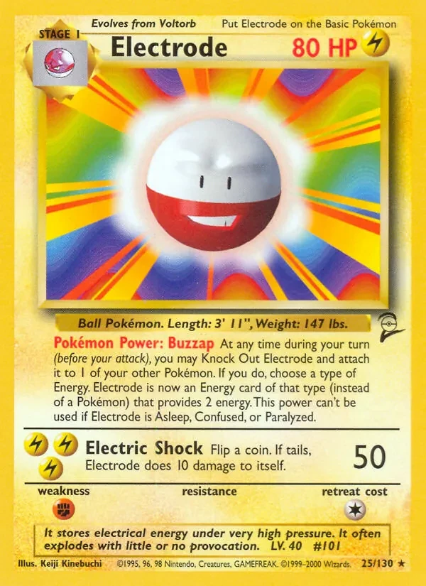 Electrode 25/130 Base Set 2 Pokémon card