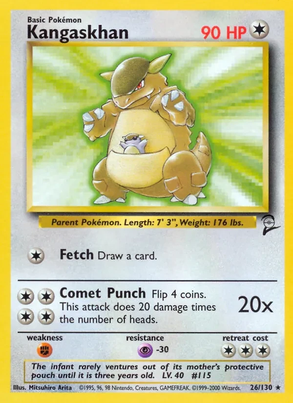 Kangaskhan 26/130 Base Set 2 Pokémon card