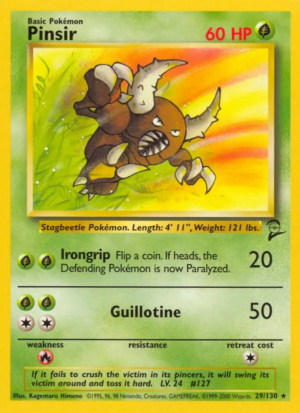 Pinsir 29/130 Base Set 2 Pokémon card