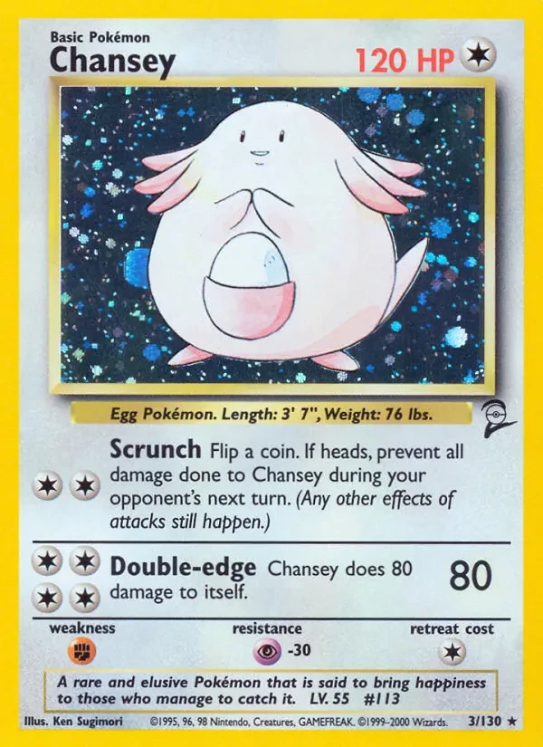 Chansey 3/130 Base Set 2 Pokémon card