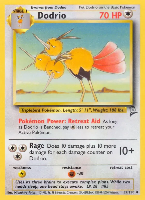 Dodrio 37/130 Base Set 2 Pokémon card