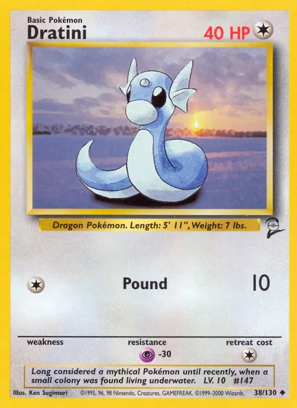 Dratini 38/130 Base Set 2 Pokémon card